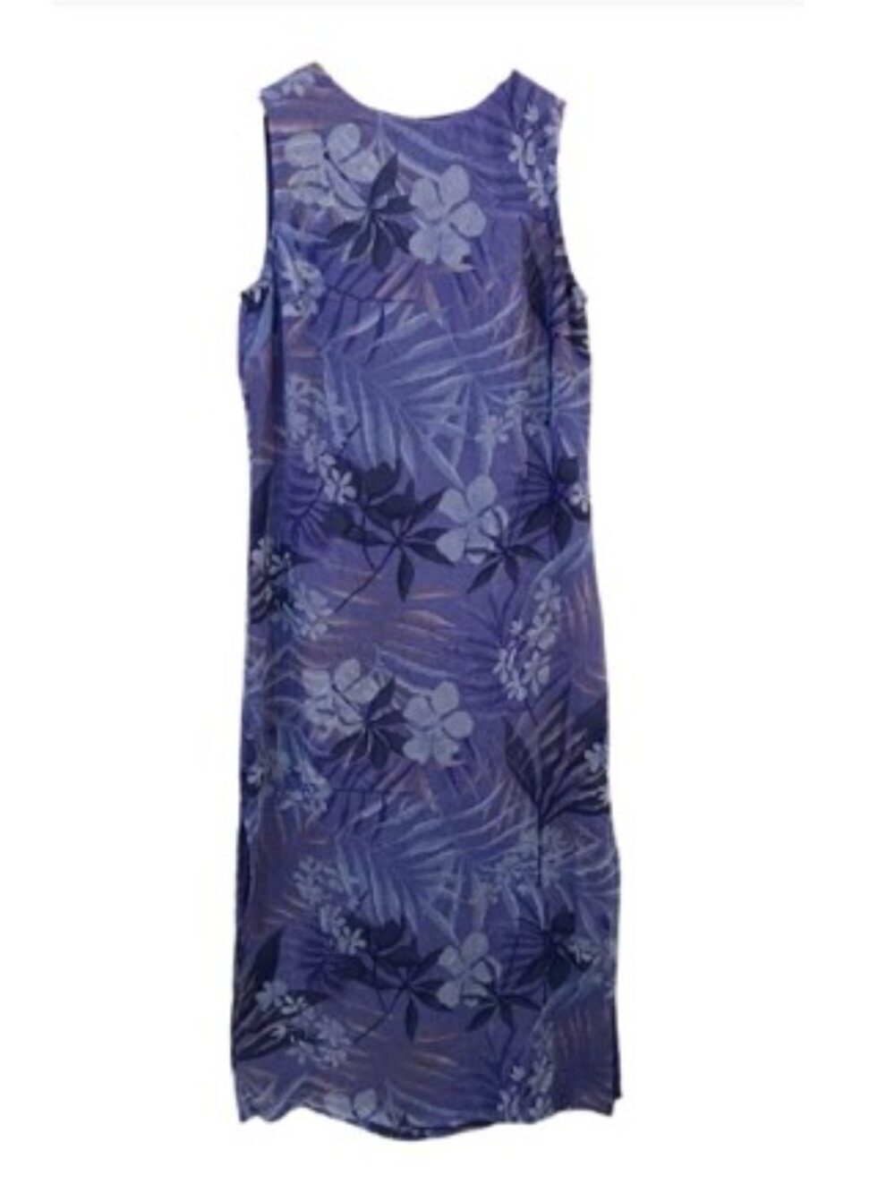 Style & Co Periwinkle Tropical Floral Casual Midi Dress Petite Medium Like New